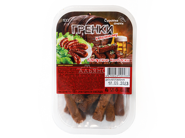 Сурские гренки Баварские колбаски (100 гр) в Наро-Фоминске